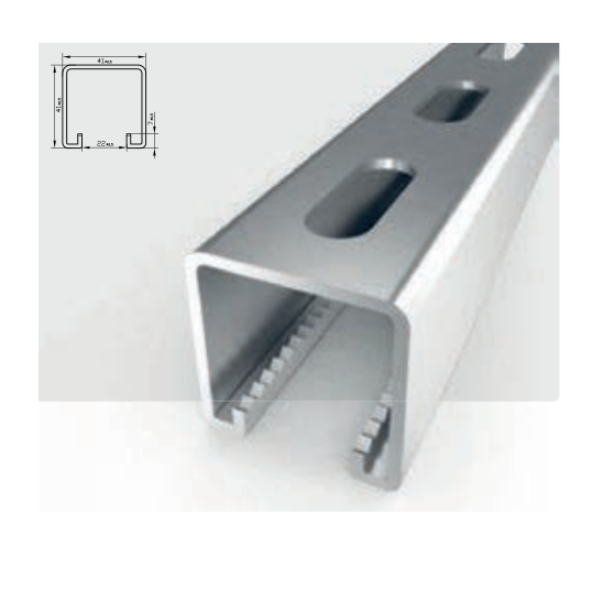 Rail strut 41 x 41 x 2mm – longueur 6ml ultra galvanisé
