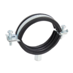 Collier isophonique électrozingué à embase M8, Ø 20-27mm_3/4″ » »